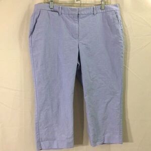 Talbots Chino Capri Pants Petite 14P Chambray Blue Cotton Cropped Casual